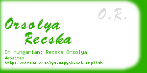 orsolya recska business card